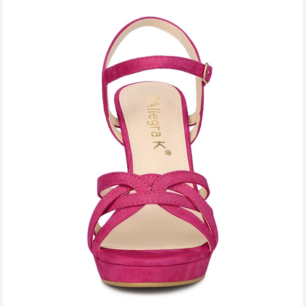 Allegra k sling back crisscross, stiletto heels, hot pink color - Picture 2 of 3